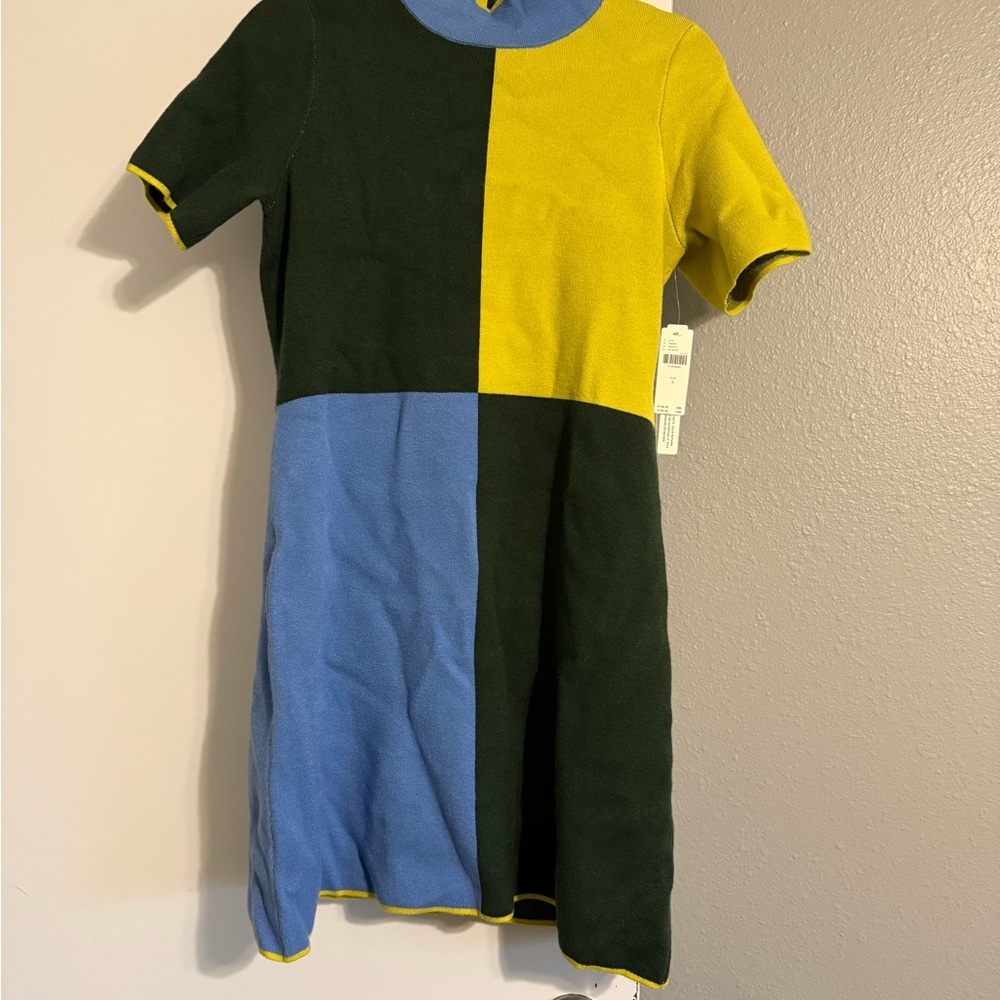 Anthropologie Color Block Dress - Black, Yellow, Blue